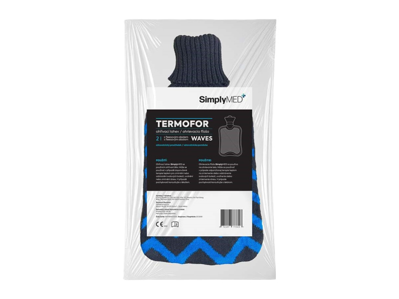 SimplyMed Termofor s pleteným obalem 2 l Waves