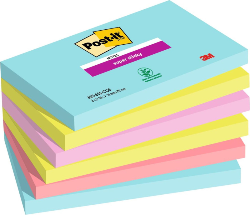 Post-it  Samolepicí bločky Super Sticky COSMIC - 76x127 mm, 6 ks
