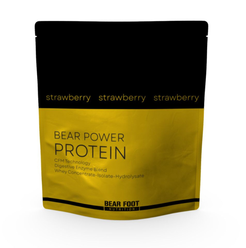 BEAR FOOT Bear power syrovátkový koncentrát CFM protein jahoda 1000 g