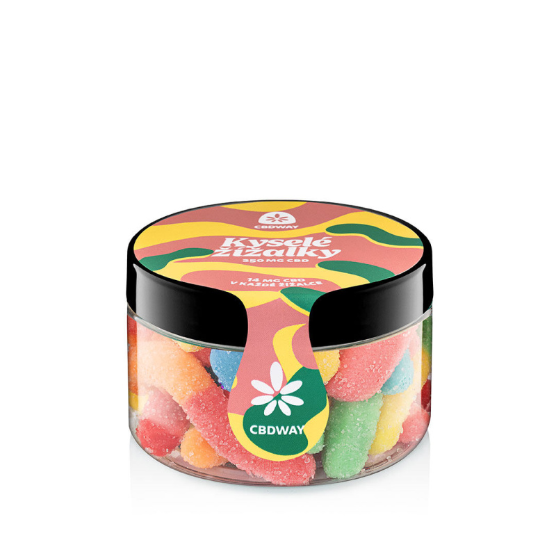CBD Kyselé žížalky obsah cbd 250 mg hmotnost 100 g
