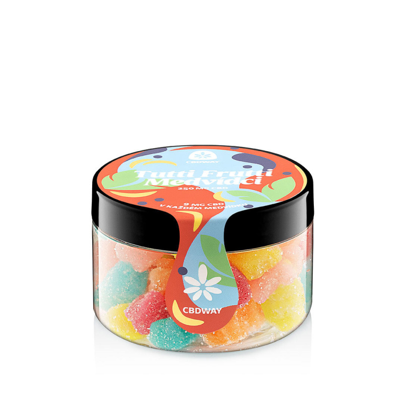 CBD Medvídci Tutti Frutti obsah cbd 250 mg hmotnost 100 g