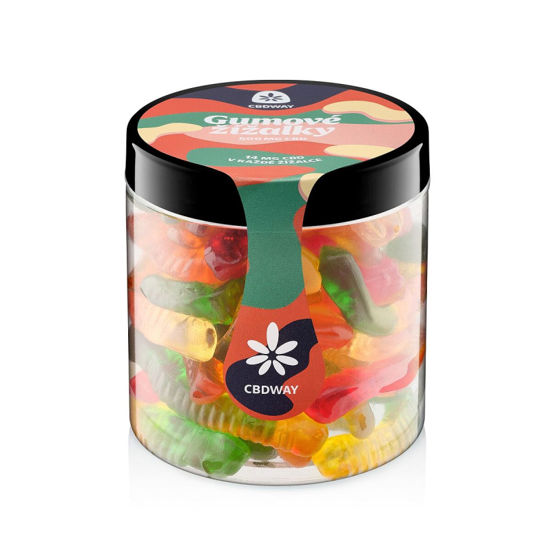 CBD Gumové žížalky obsah cbd 500 mg hmotnost 200 g