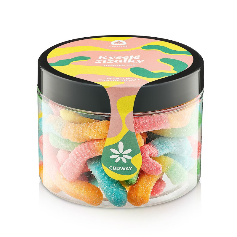 CBD Kyselé žížalky obsah cbd 1000 mg hmotnost 400 g