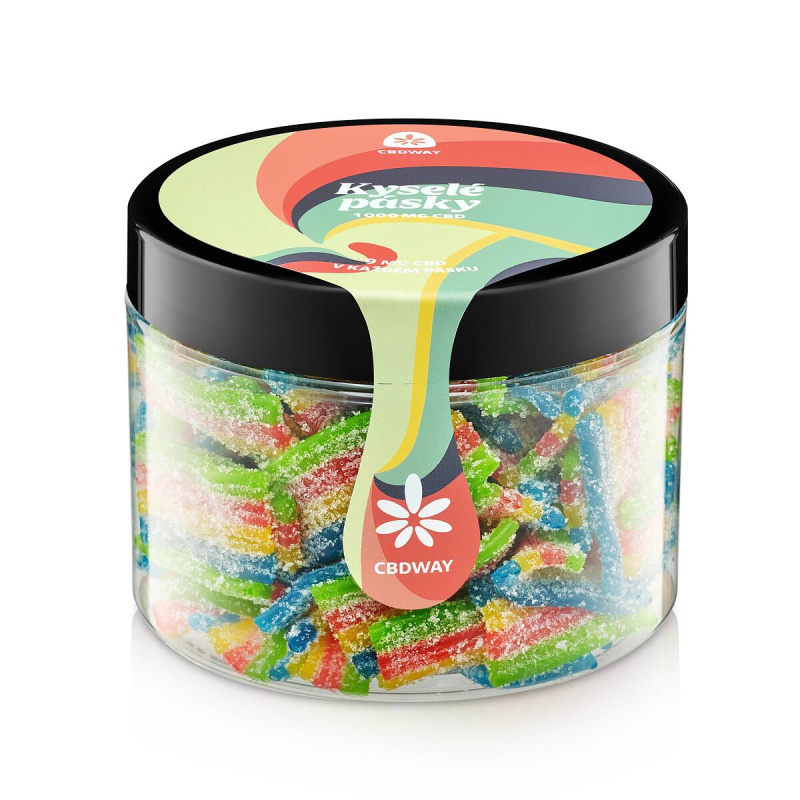 CBD Kyselé pásky obsah cbd 1000 mg hmotnost 400 g