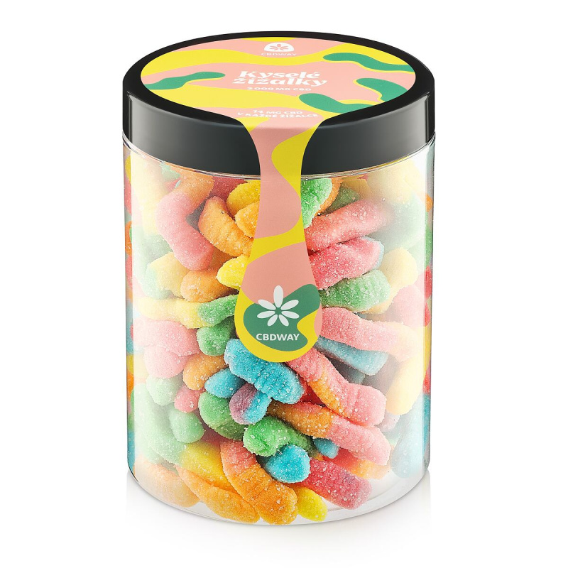 CBD Kyselé žížalky obsah cbd 2000 mg hmotnost 800 g