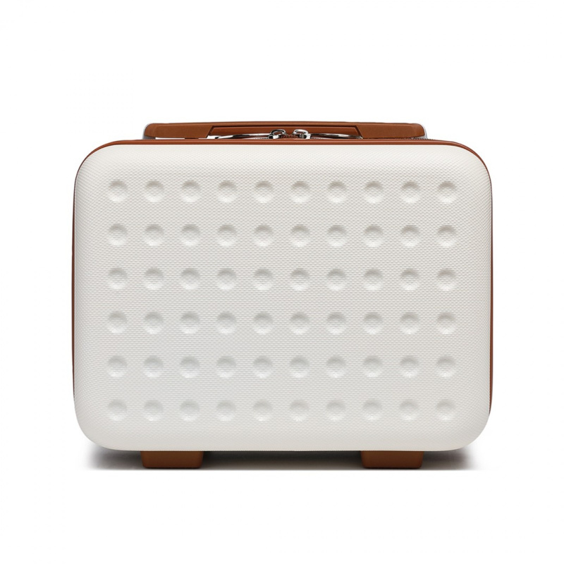 Kosmetický kufřík ABS+PC Kono - béžovo-hnědý - 11 L