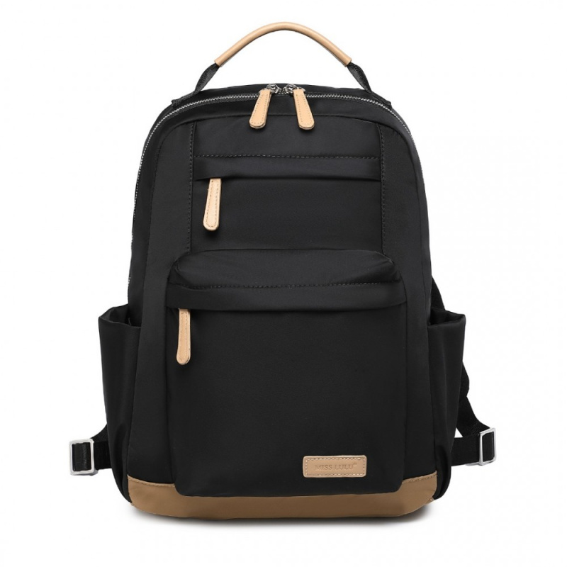 Stylový dámský batoh s přihrádkou na laptop Miss Lulu - černo meruňkový