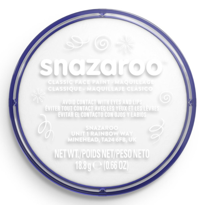 Barva na obličej Snazaroo 18ml – White