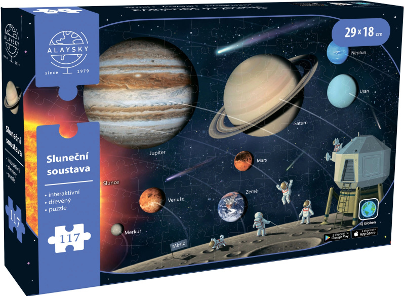 Interaktivní dřevěné puzzle sluneční soustava A4