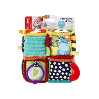 Infantino Textilní kostky s aktivitami 4 ks