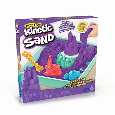 Spin Master Kinetic sand Fialový 450g tekutý písek s podložkou a nástroji