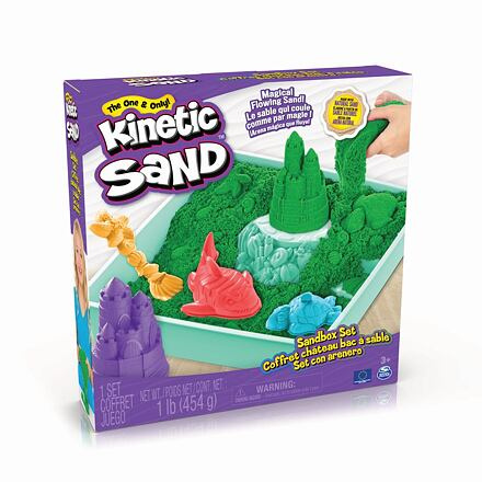 Spin Master Kinetic Sand Krabice tekutého písku s podložkou, zelená