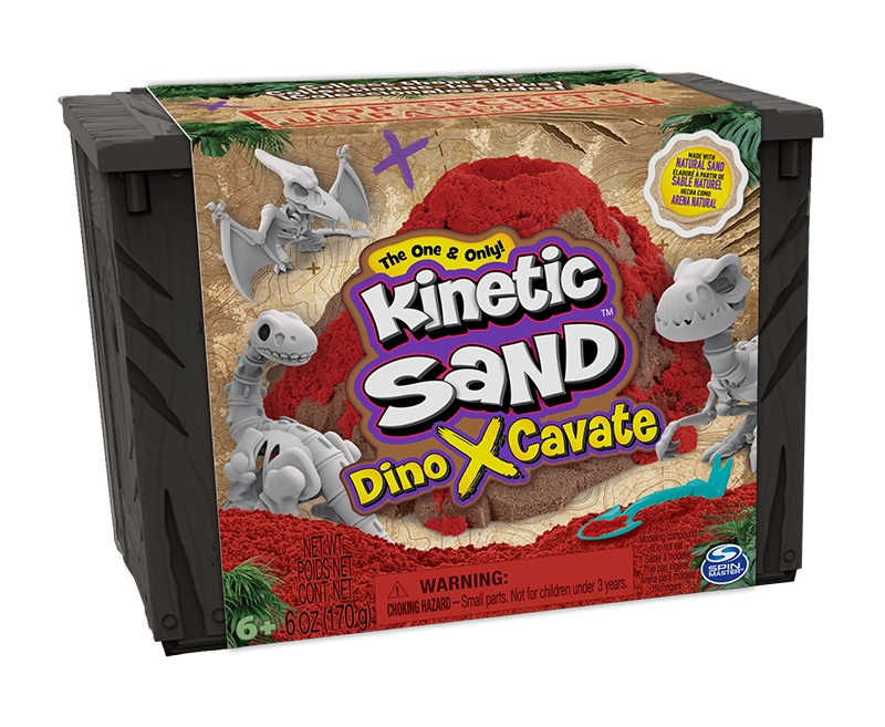 Kinetic Sand Dino X-Cavate vykopávací sada se skeletem dinosaura a příslušenstvím