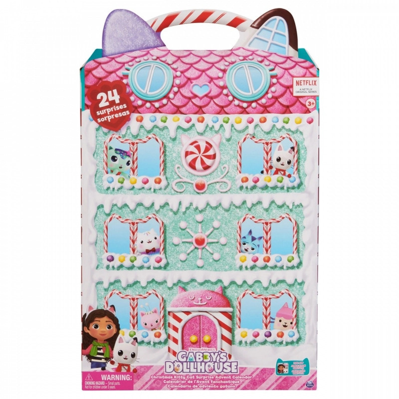 Adventní kalendář GABBY'S DOLLHOUSE s figurkami a papírovými dekoracemi, 25 dílků