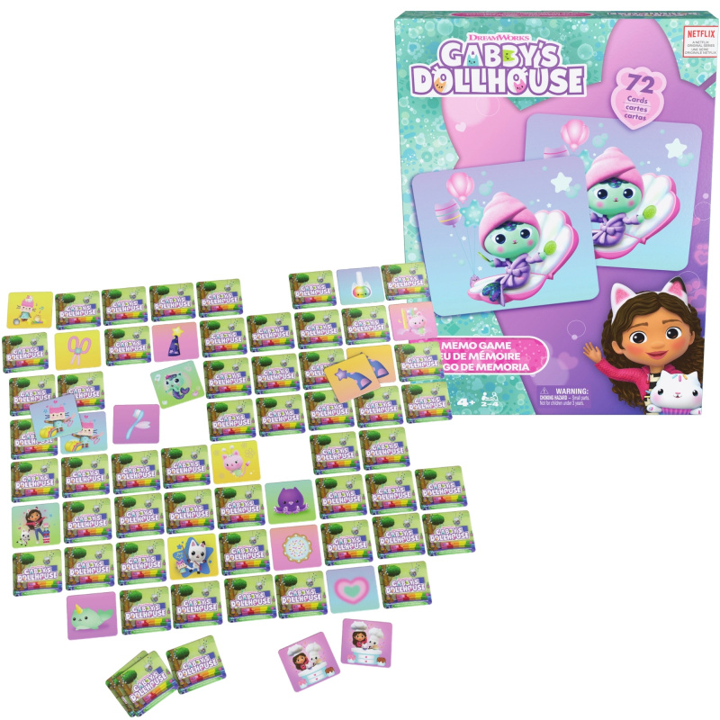 Gabby’s Dollhouse memo hra – Kočičí domek Gabi, 72 karet