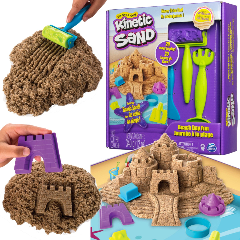 Kinetic Sand plážový den – sada s hradem a doplňky
