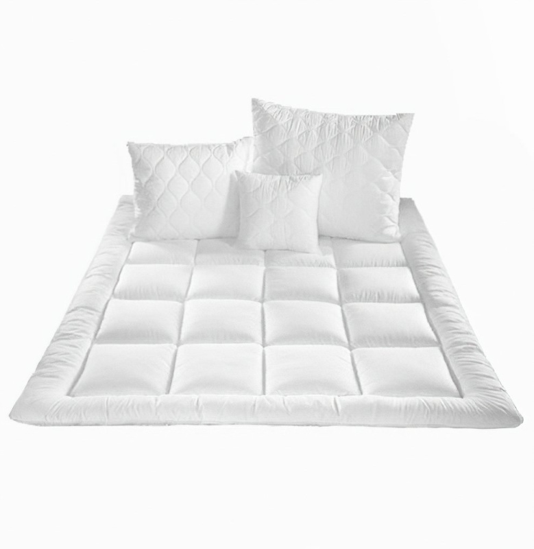 4sleep Set SCHON z dutého vlákna prošívaný přikrývka 140x200cm polštář 70x90cm PLUS celoroční (1000 + 1000g)