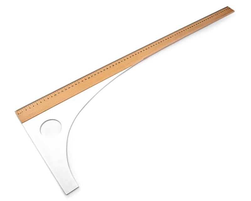 VTC Příložník / pravítko krejčovské na látky, bílá, jednostranný, škála 80cm