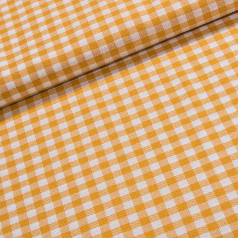 Bavlněný kanafas SOFI 1x1cm žlutý, š.140cm (látka v metráži)