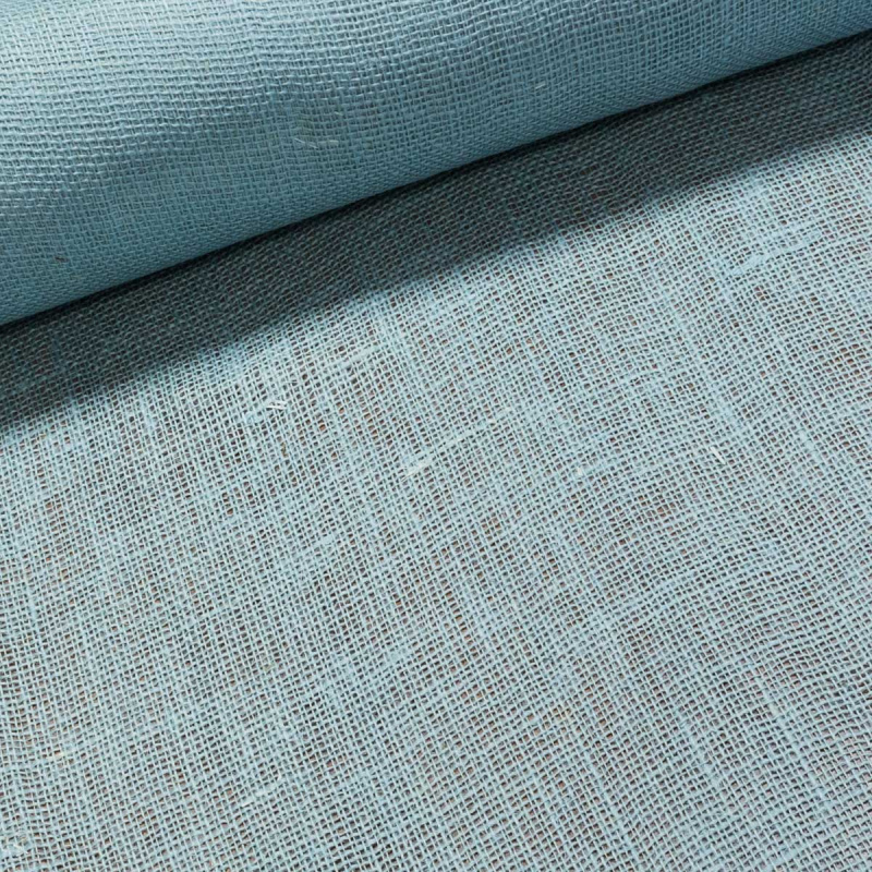 Juta technická (pytlovina), gramáž 211 g/m2, jednobarevná světle modrá, š.130cm (látka v metráži)