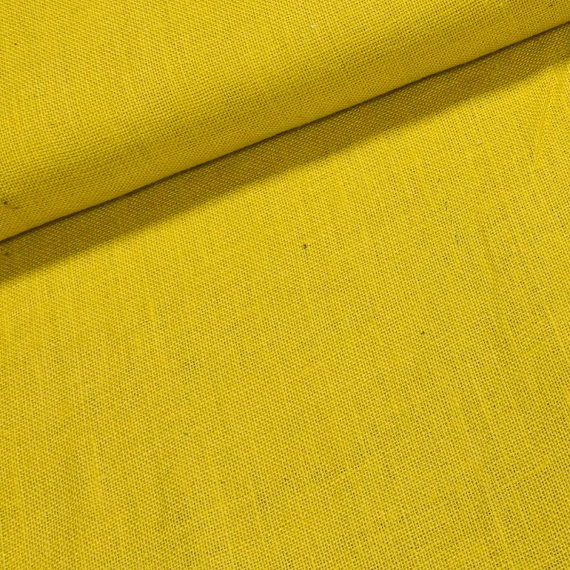 Juta technická (pytlovina), gramáž 365 g/m2, jemná, jednobarevná žlutá (23), š.150cm (látka v metráži)