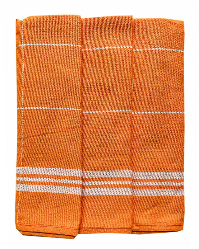 Polášek kuchyňské utěrky EGYPTSKÁ BAVLNA 63, proužek, oranžová, 3 kusy, 50x70cm