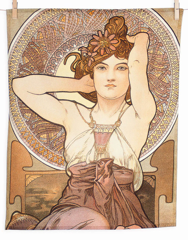Matějovský utěrky ALFONS MUCHA AMETHYST, hnědo-béžové, 2 kusy 50x64cm