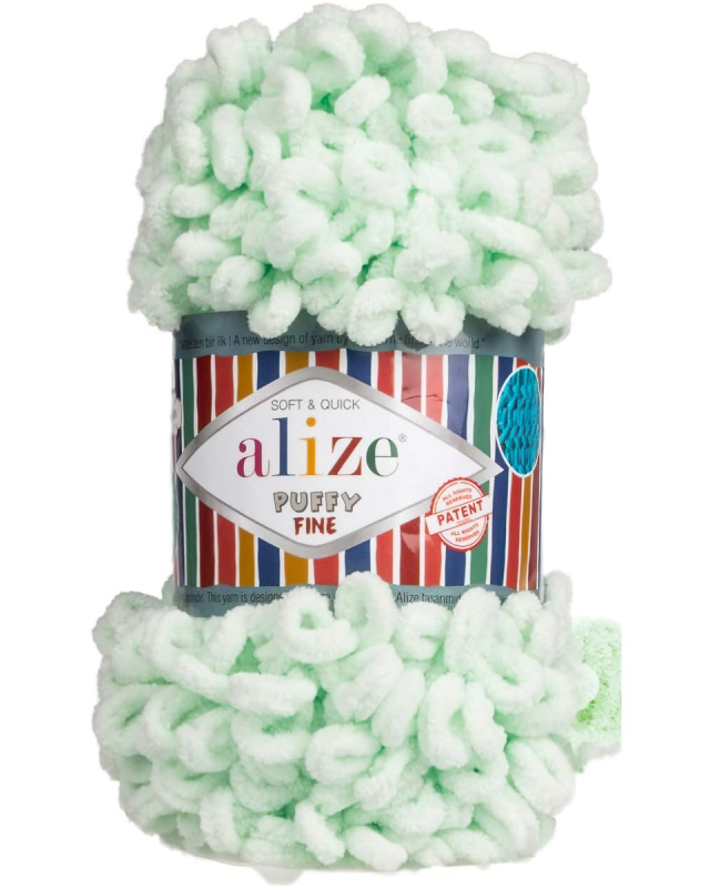 Pletací příze Alize PUFFY FINE 464 světle zelená, efektní, 100g/14m