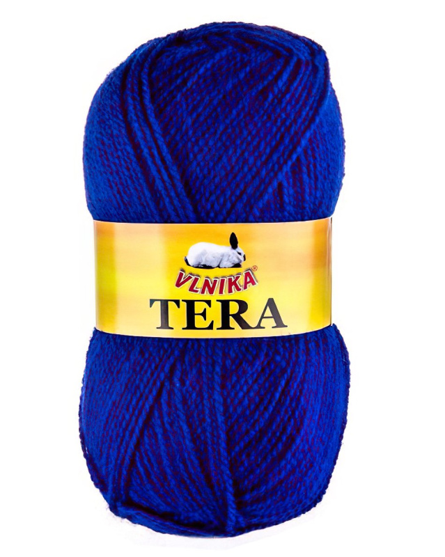 Pletací příze Vlnika TERA 049 modrá, klasická, 100g/310m
