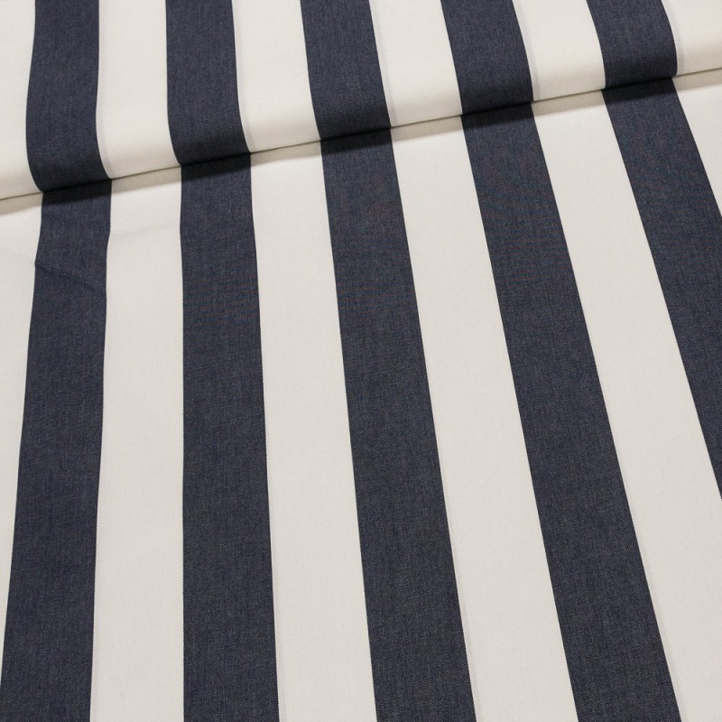 Potahové akrylové plátno (dralon, teflon) na zahradní nábytek, modro-bílý pruh, š.140cm (látka v metráži)