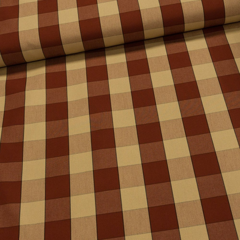 Potahové akrylové plátno (dralon, teflon) na zahradní nábytek, tera-béžová kostka, š.140cm (látka v metráži)
