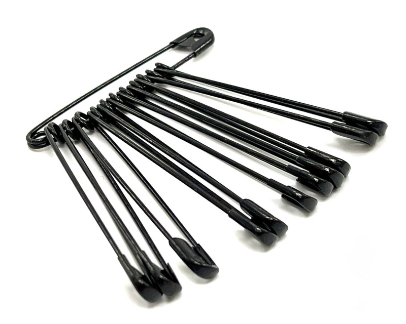 Storex Celokovové spínací špendlíky KOH-I-NOOR 60952/310, černé, délka 60mm, 12 kusů