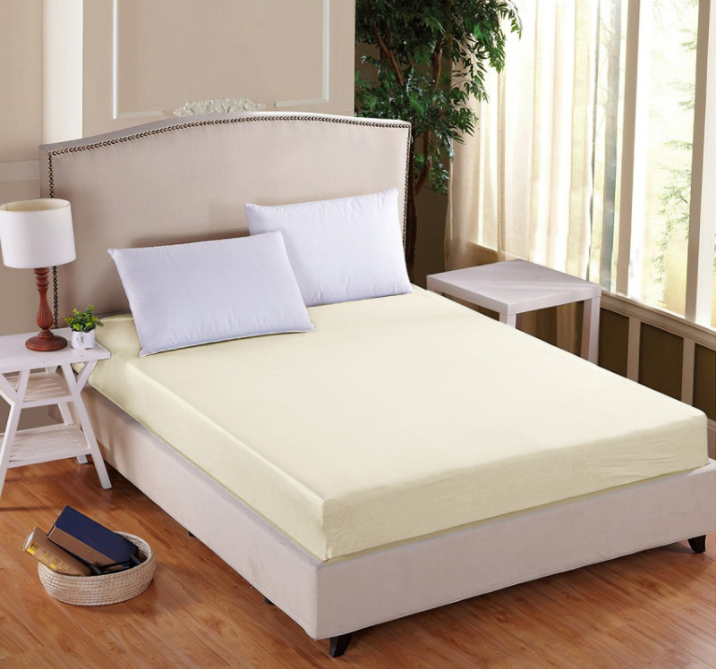 Entuzia Luxusní napínací mako-jersey prostěradlo s lycrou do postýlky DELUXE 60x120cm / 20cm elastické, měsíční jas / krémové