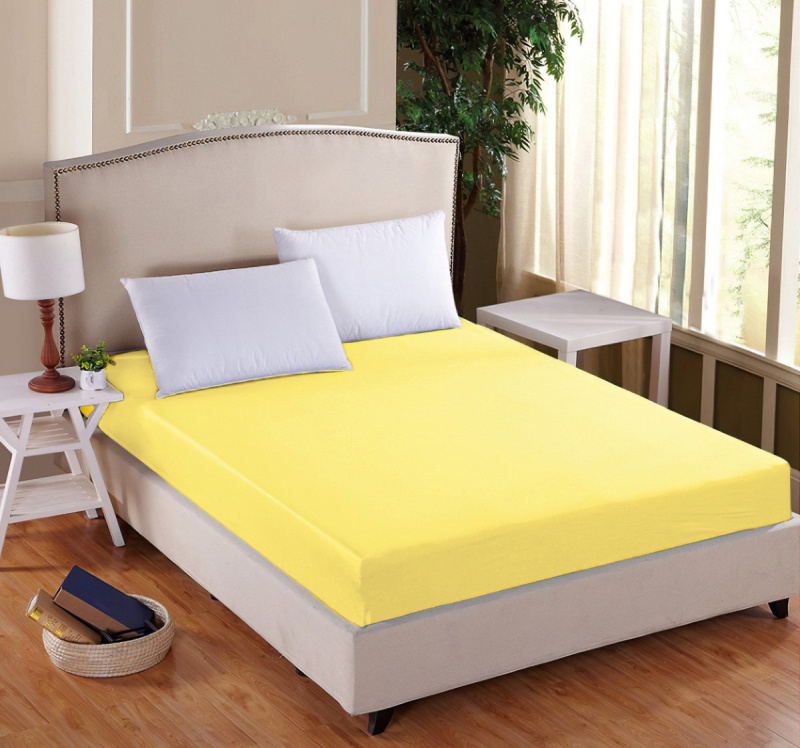 Entuzia Luxusní napínací mako-jersey prostěradlo s lycrou DELUXE 140x200cm elastické, světle žluté