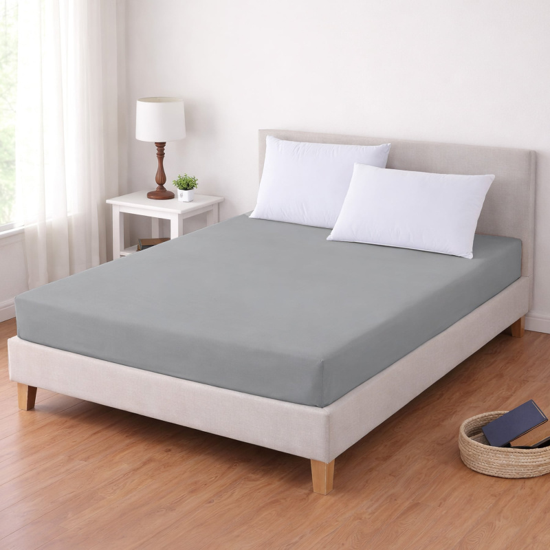 TextilCentrum Luxusní napínací mako-jersey prostěradlo s lycrou DELUXE Collection 200x220cm elastické, šedé