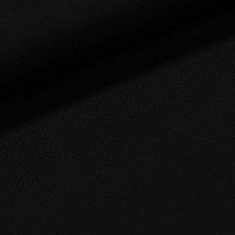 Bavlněný úplet UNI 8036.001 jednobarevný černý, š.150cm (látka v metráži)