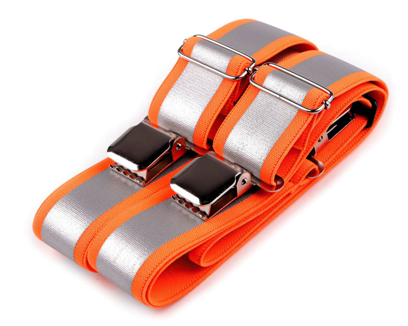 TextilCentrum.cz Pracovní reflexní masivní šle 650377/02, délka 120cm, šíře 4cm, tvar X, oranžovo-šedé