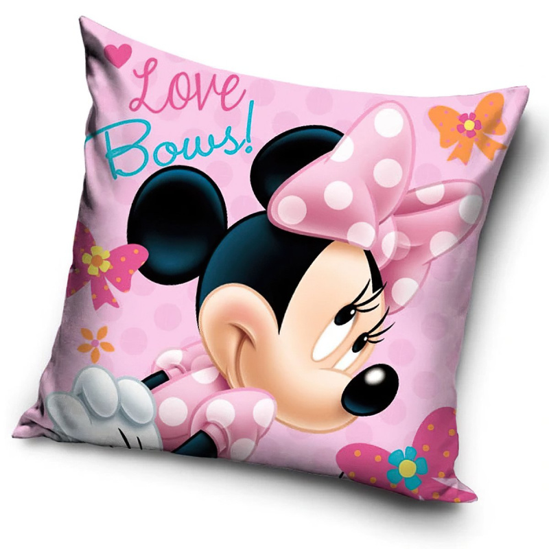 Carbotex dětský polštář MINNIE LOVE BOWS, růžový, 40x40cm