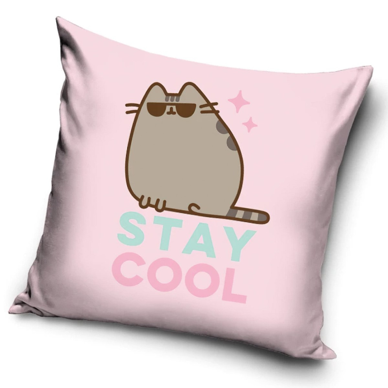 Carbotex dětský polštářek KOČIČKA PUSHEEN STAY COOL, růžový 40x40cm