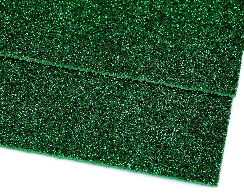 Pěnová guma Moosgummi 20x30cm, 750861 jednobarevná 11 zelená pastelová, tloušťka 1,9mm, s glitry