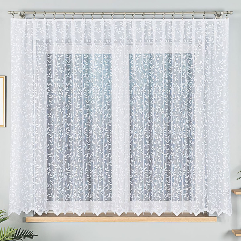 Buona Ventura 23058, lístky, bílá, s bordurou, bílá, výška 160cm (v metráži)