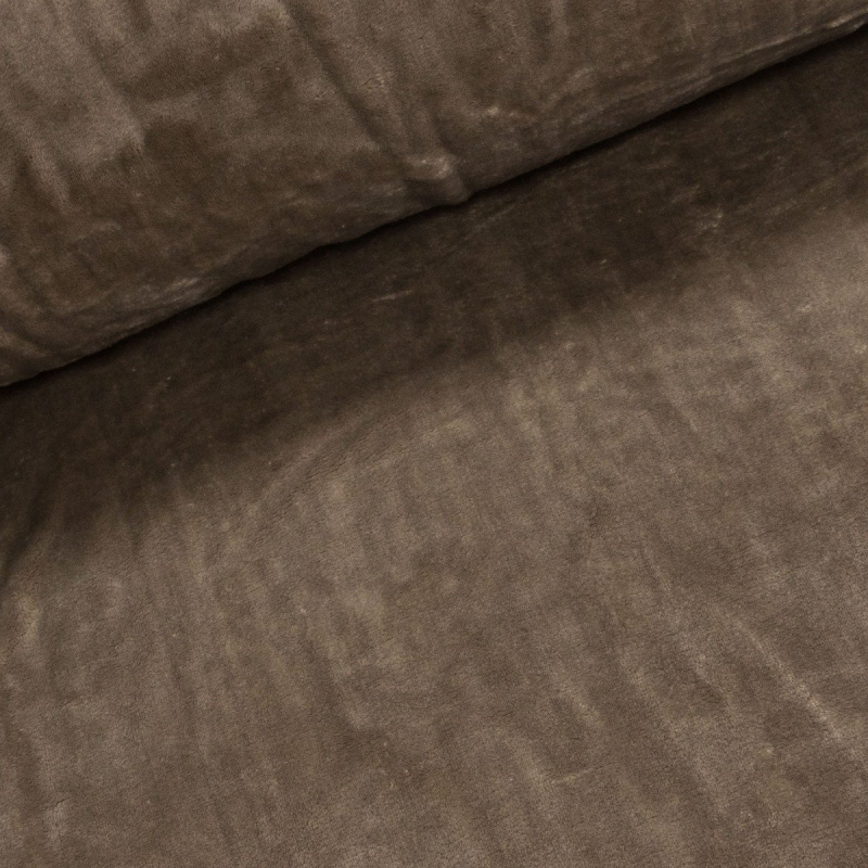 Plyš / mikroplyš 002, oboustranný, jednobarevný tmavě béžový, š.150cm (látka v metráži)