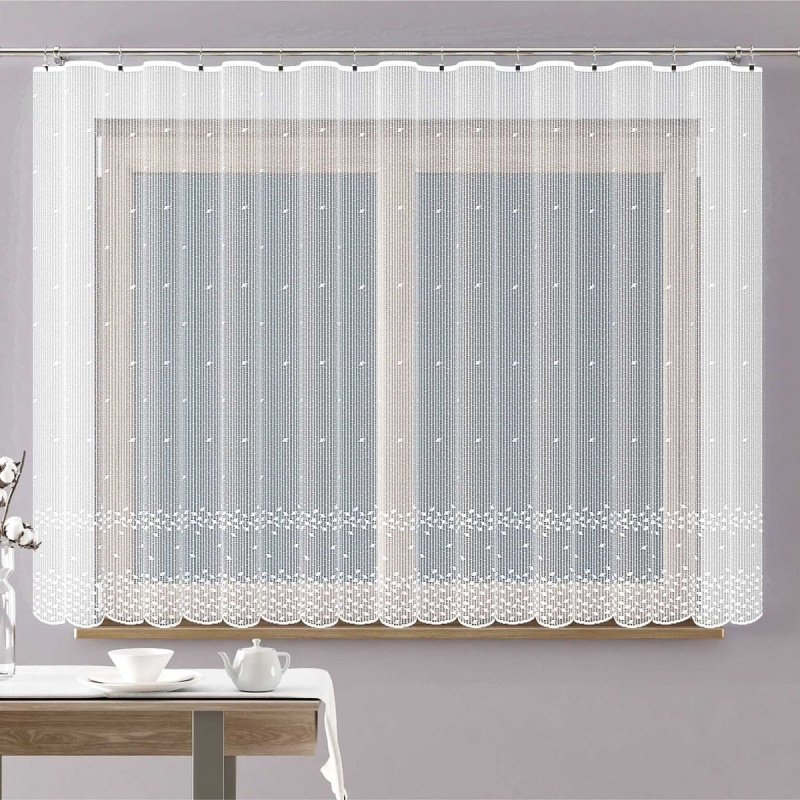 Forbyt Ventura žakárová MADISON, kostičky, s bordurou, bílá, výška 140cm (v metráži)