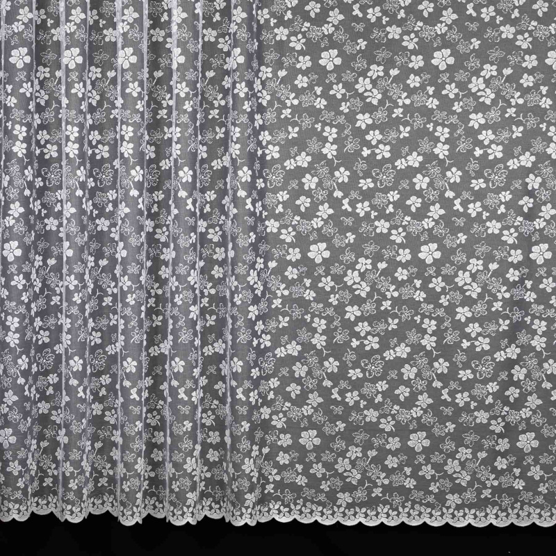 Brilltex Ventura žakárová 54244, celoplošný květinový vzor, bílá, výška 250cm (v metráži)
