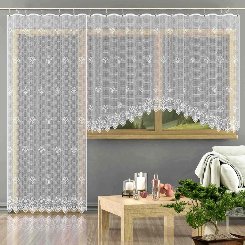 Forbyt žakarová kusová záclona ELISA jednobarevná bílá, výška 150 cm x šířka 320 cm (na okno)