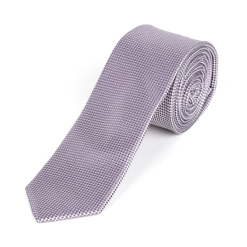 AMJ Kravata pánská úzká vzorovaná KI1065, fialová