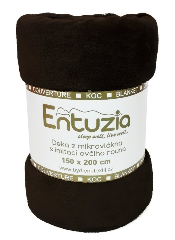 Entuzia BAR deka mikroflanel tmavě hnědá, 150x200cm