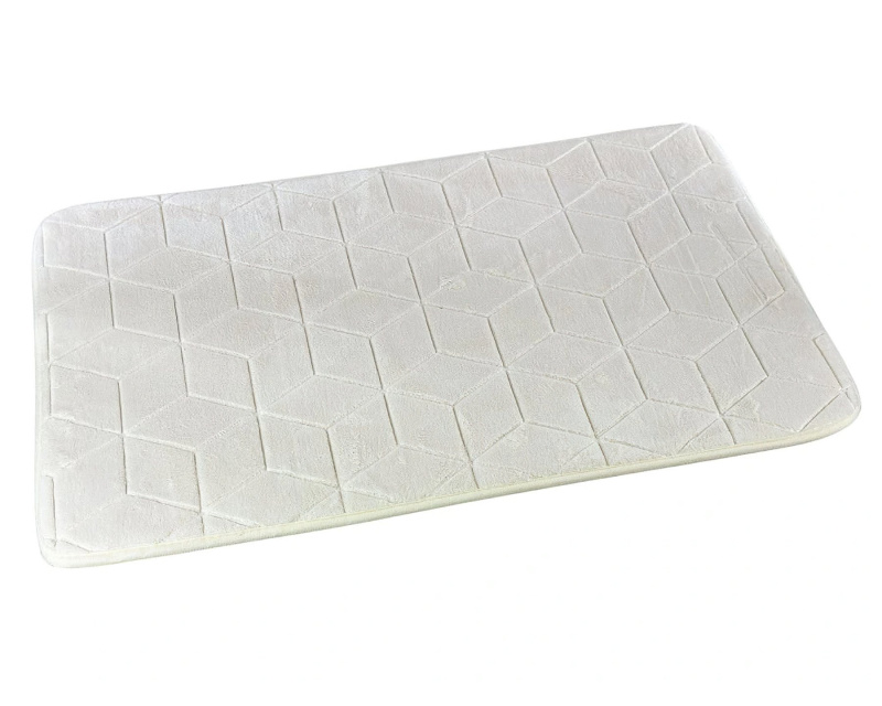 Koupelnová předložka mikrovlákno SUMBA, smetanový geometrický vzor, 45x75cm