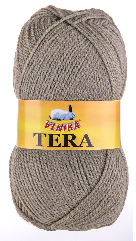Pletací příze Vlnika TERA 076 světle khaki, klasická, 100g/310m