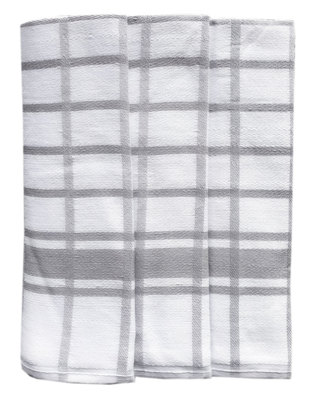 Polášek kuchyňské utěrky EGYPTSKÁ BAVLNA 60b, šedé káro, 3 kusy, 50x70cm